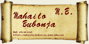 Mahailo Bubonja vizit kartica